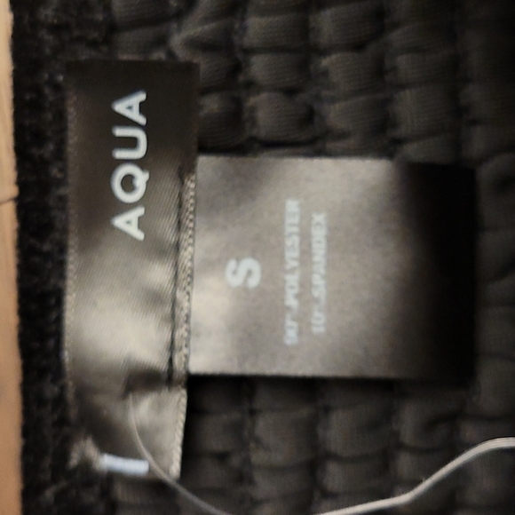 NWT AQUA Bloomingdale's Smocked Velvet Mini Cocktail Dress Black Small - Picture 5 of 5